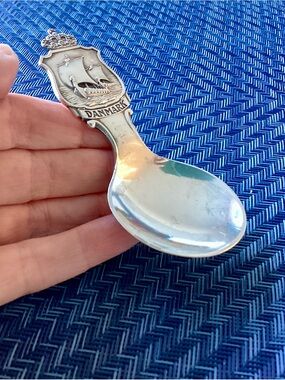 Denmark Tea Caddy Spoon in Vintage Silverplate Danish Scandinavian